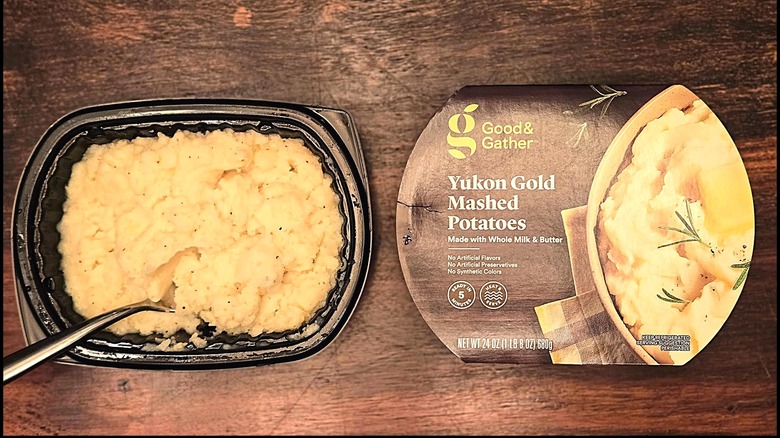 Good and Gather Yukon Gold mashed potatoes box and package
