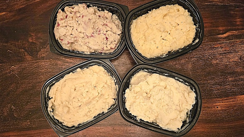 Packages of pre-made mashed potatoes