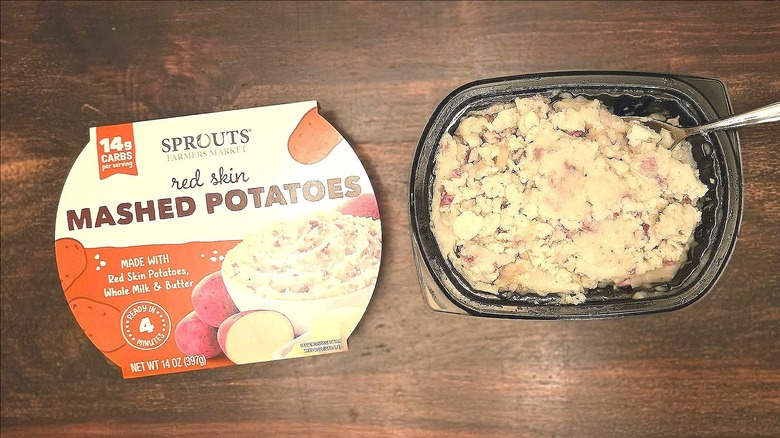 Sprouts red skin mashed potatoes package and box