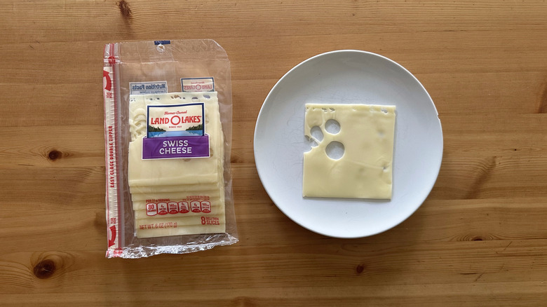 Land O'Lakes Swiss Cheese on wooden table