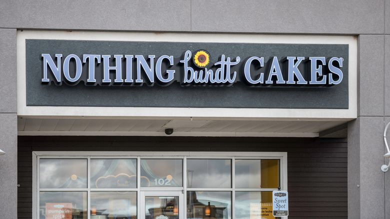 A Nothing Bundt Cakes sign