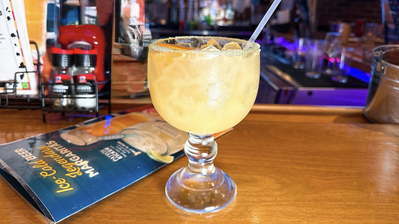 Texas Roadhouse Jamaican Cowboy cocktail on a bar