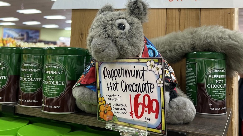 Trader Joe's mascot on a shelf