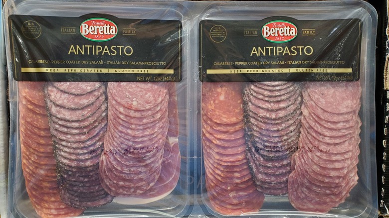Two packages of Fratelli Beretta antipasto at Costco