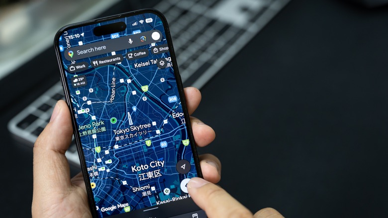 screenshot of a Google Maps search for a specific dish in Tokyo