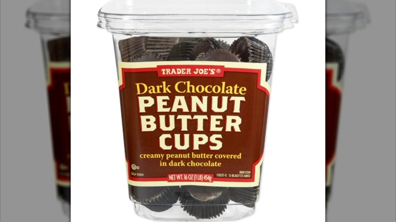 Package of Trader Joe's Dark Chocolate Peanut Butter Cups