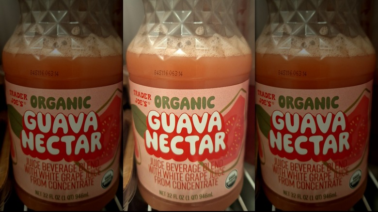 Bottle of Trader Joe's Organic Guava Nectar
