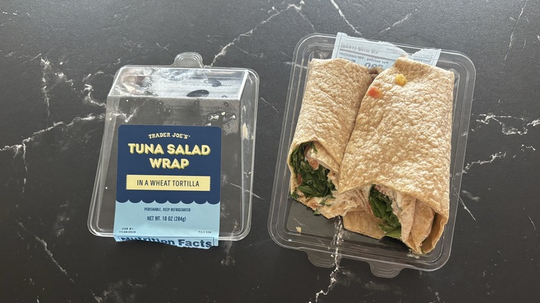 Trader Joe's tuna salad wrap in container
