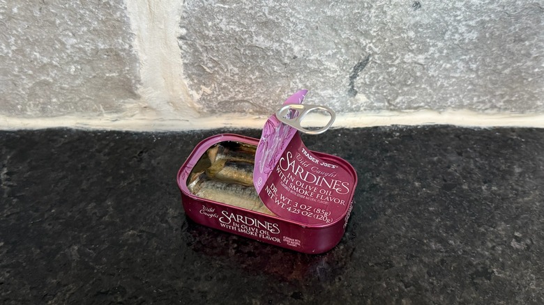 tin of wild caught sardines with smoke flavor from Trader Joe's