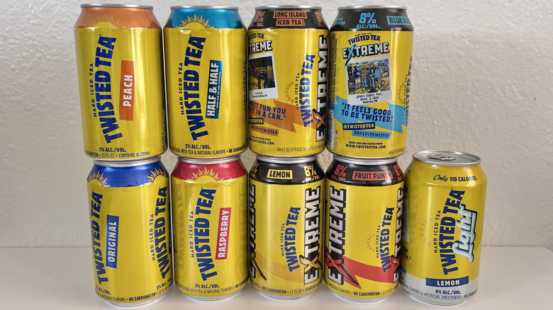 Group shot of Twisted Tea flavors