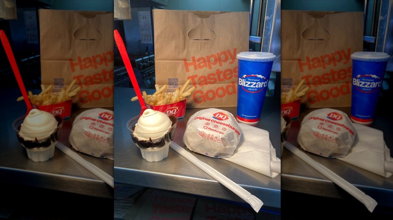 Dairy Queen $7 Meal Deal on stainless steal countertop