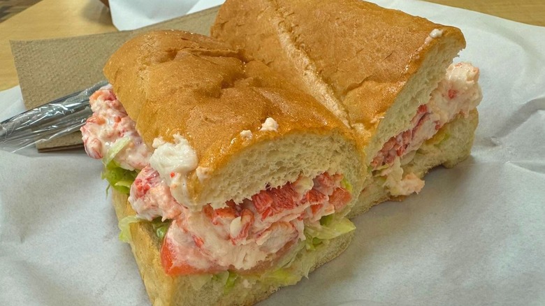 a lobster roll from d'angelo grilled sandwiches