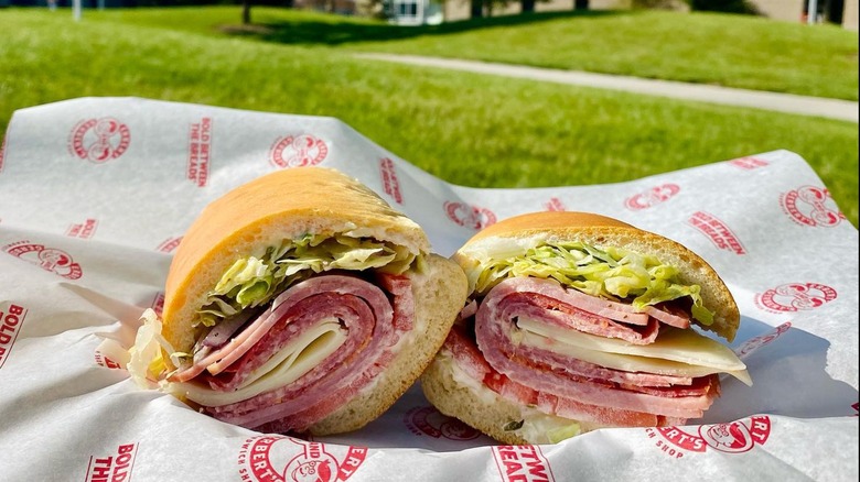 A sliced hoagie from Erbert & Gerbert's