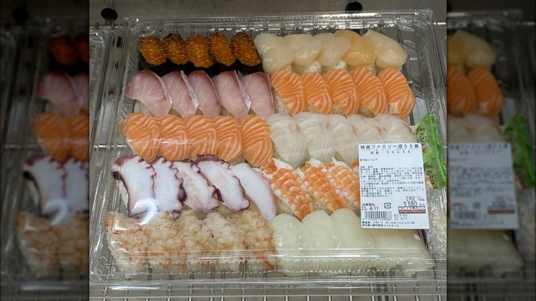 A Kirkland sushi platter at a Costco in Tokyo