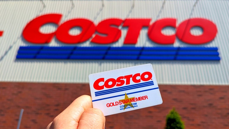 A person holding a Gold Star Costco membership card