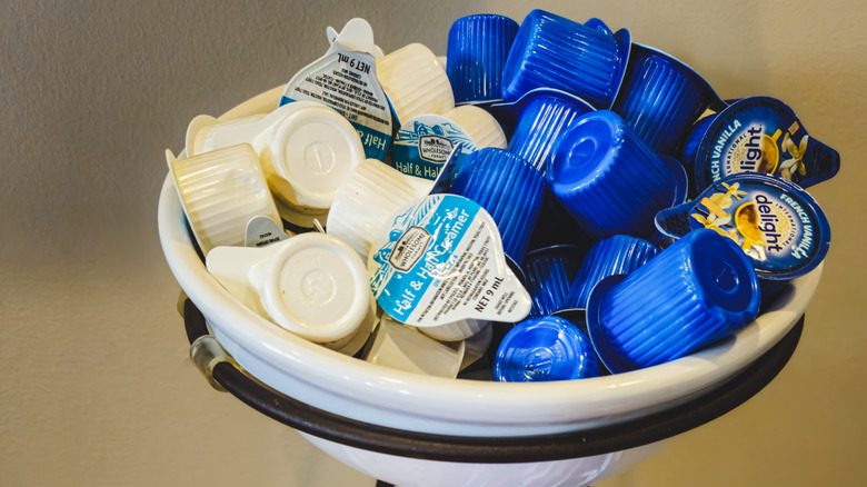 View of single-serving creamers