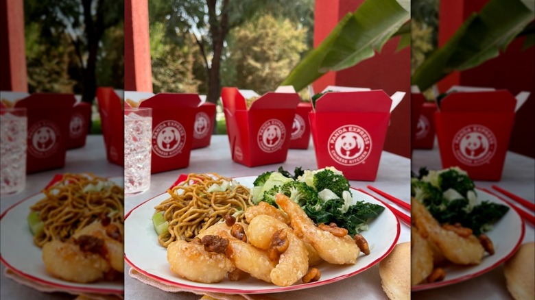 Plate of Panda Express shrimp and sides