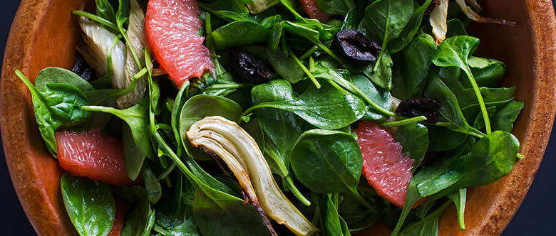 Spinach Salad with Roasted Fennel and Grapefruit