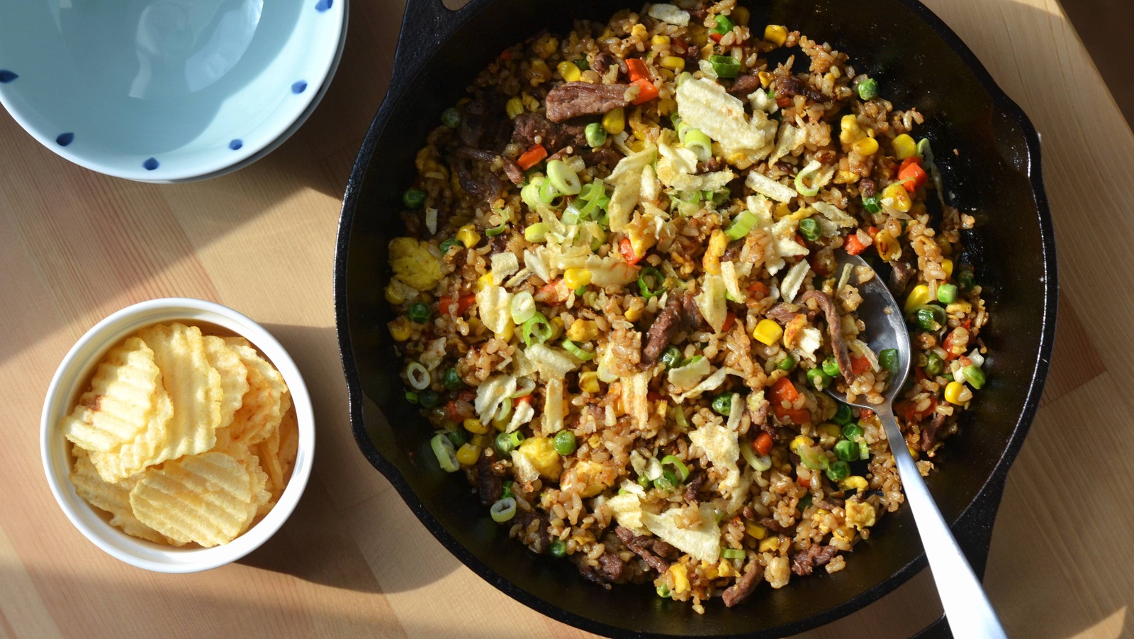 A Bag Of Potato Chips Is All You Need To Add A Crunch To Fried Rice