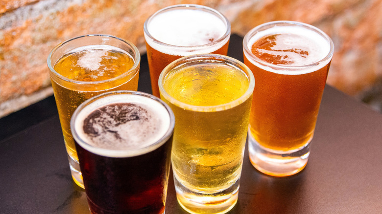 Variety of beers of table