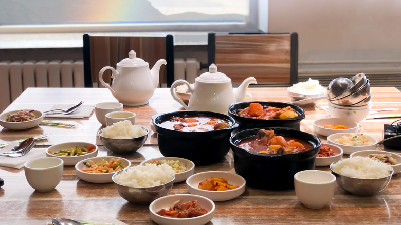 A feast of Korean cuisine