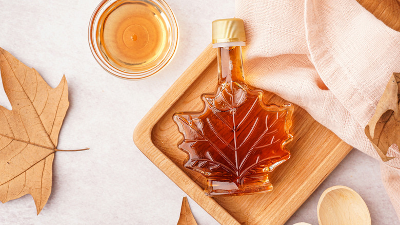 Bottle of maple syrup