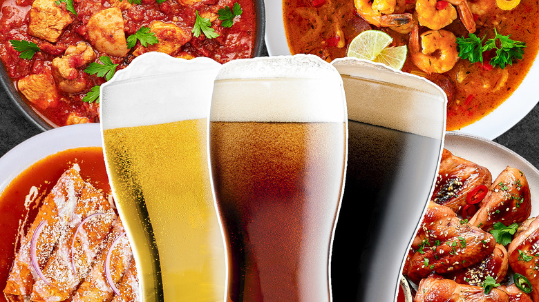 beer and spicy food