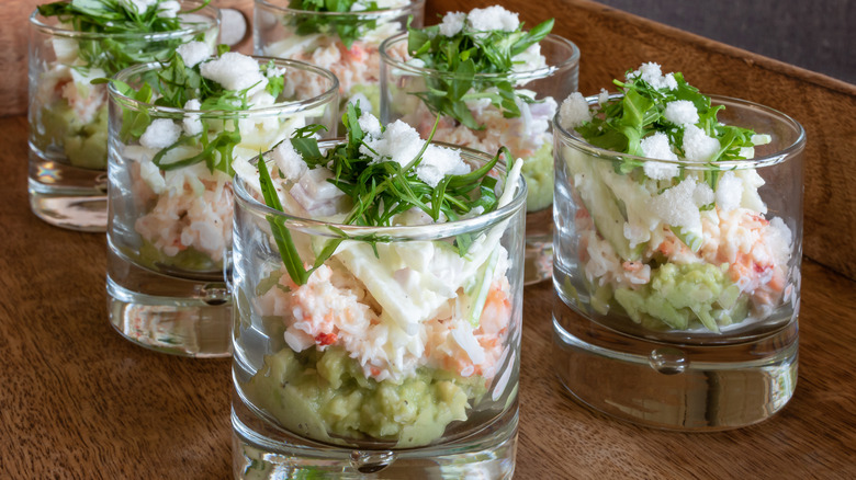 Crab cocktail with avocado appetizer 