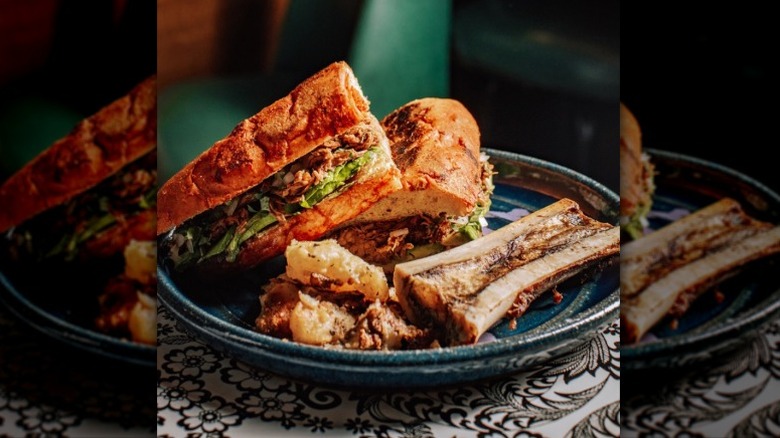 La Diabla Pozole y Mezcal's el pambazo sandwich