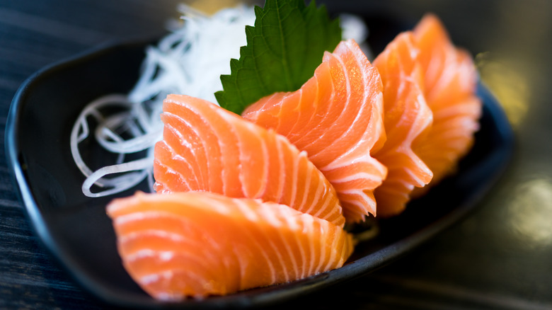 Plate of salmon in Japan 