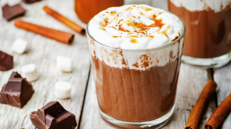 Hot chocolate with salted caramel 