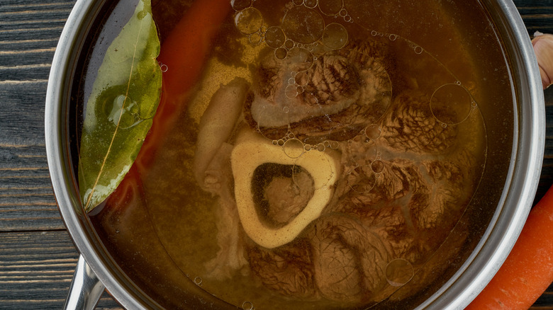 broth with oil