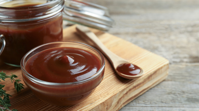 BBQ sauce in a small bowl