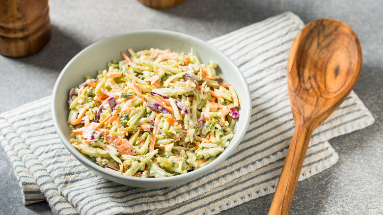 A bowl of coleslaw