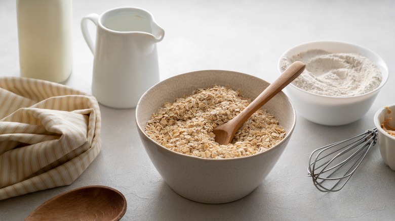 Homemade oatmeal in a bowl