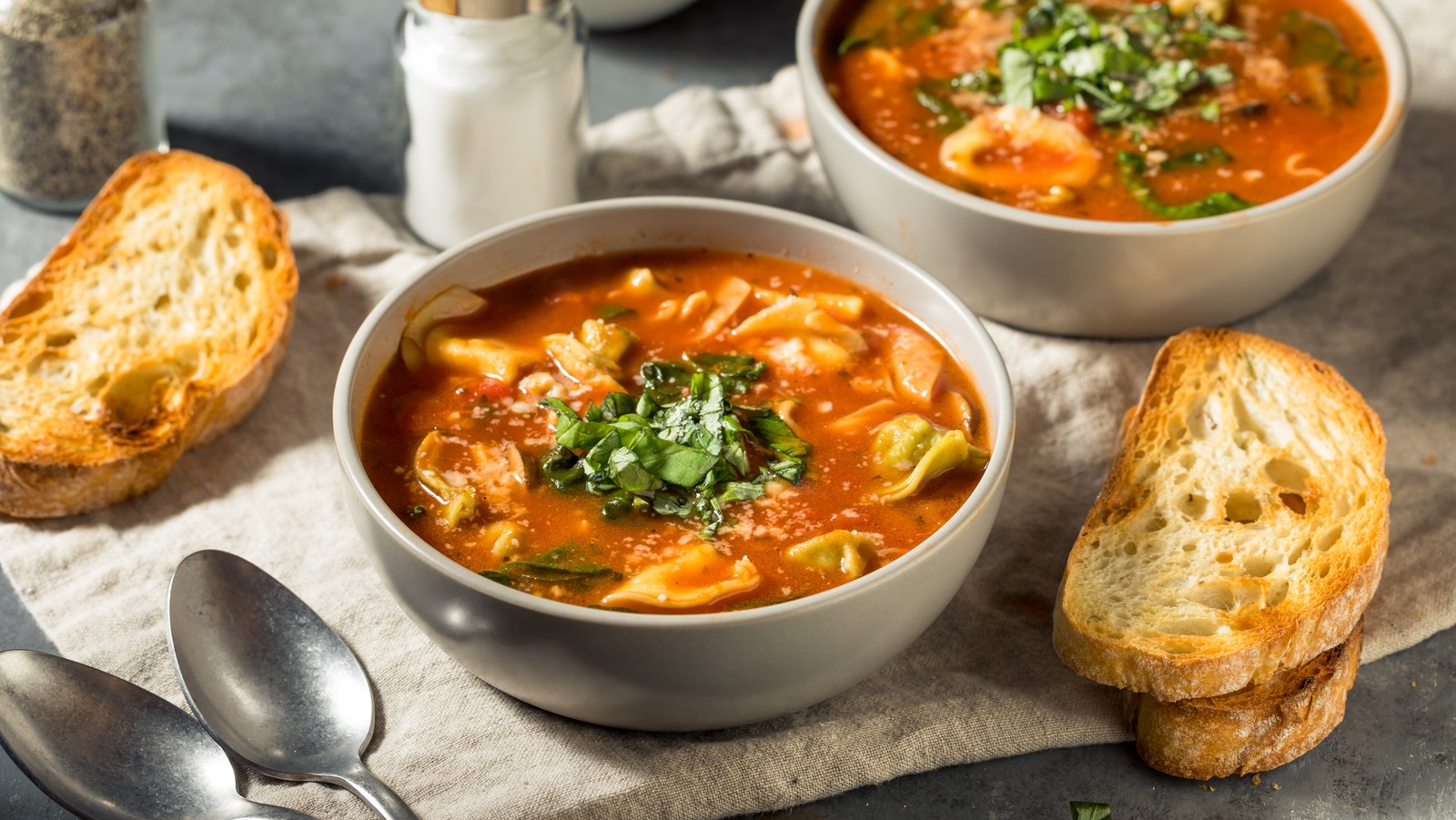 A Touch Of Balsamic Vinegar Brings Out A Bright Acidity In Tortellini Soup