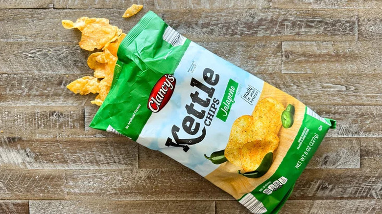 Bag of Clancy's jalapeño kettle chips