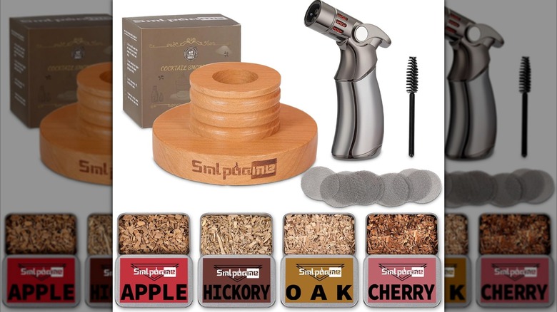 mirrored image of  Smlpuame Cocktail Smoker Kit on white background