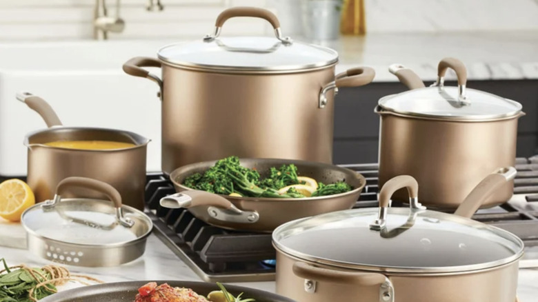 Costco Circulon 10-piece cookware set in kitchen