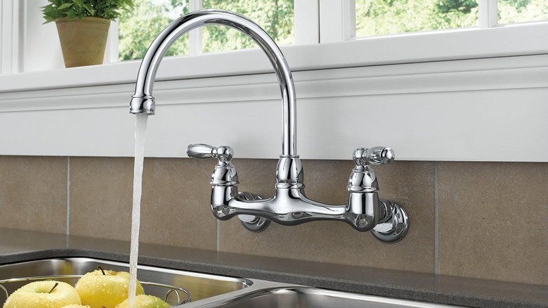 A Peerless Claymore Wall-Mount Kitchen Faucet