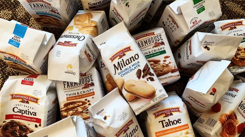 bags of Pepperidge Farm cookies in a pile