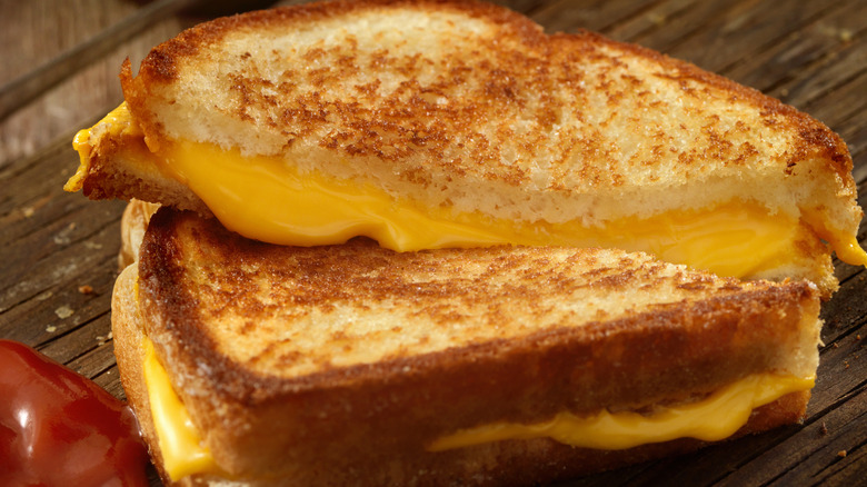 Close up of grilled cheese 