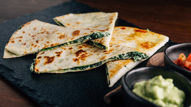 quesadillas with greens and cheese