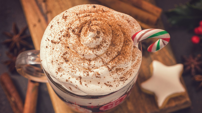 whipped cream on holiday drink