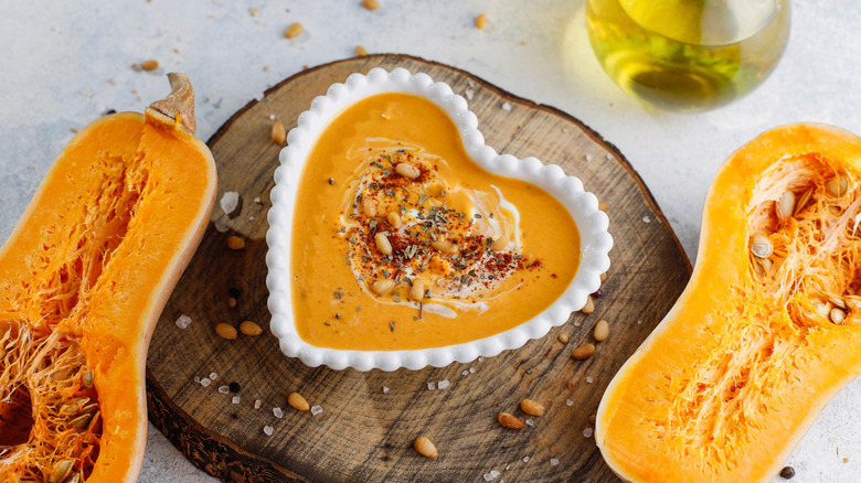 Butternut squash soup and butternut squash