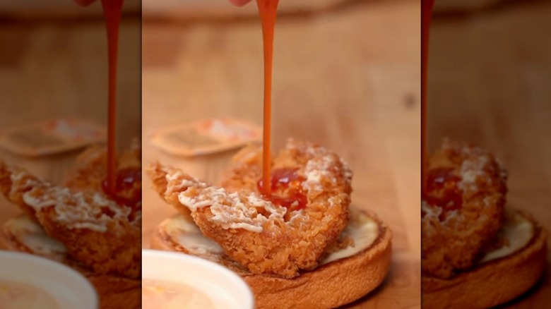 Sweet Heat sauce drizzled on chicken