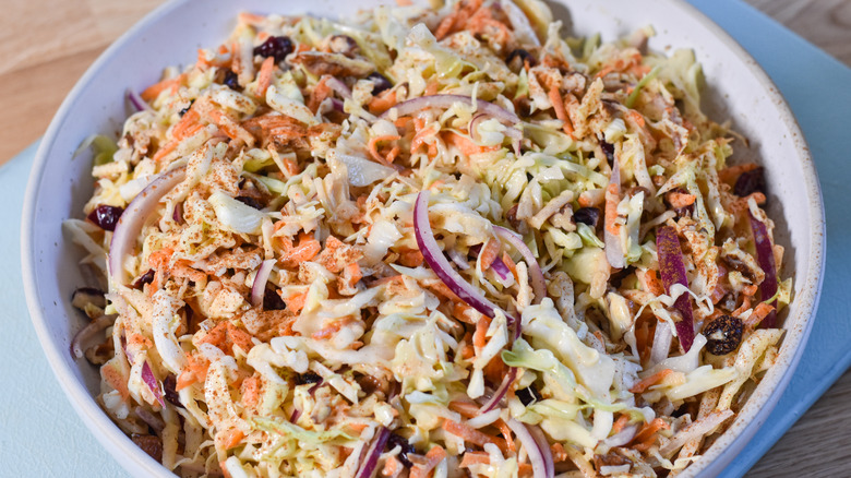 Coleslaw with chopped pecans
