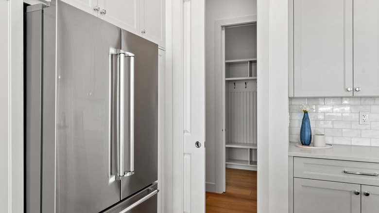 kitchen with a sliding door