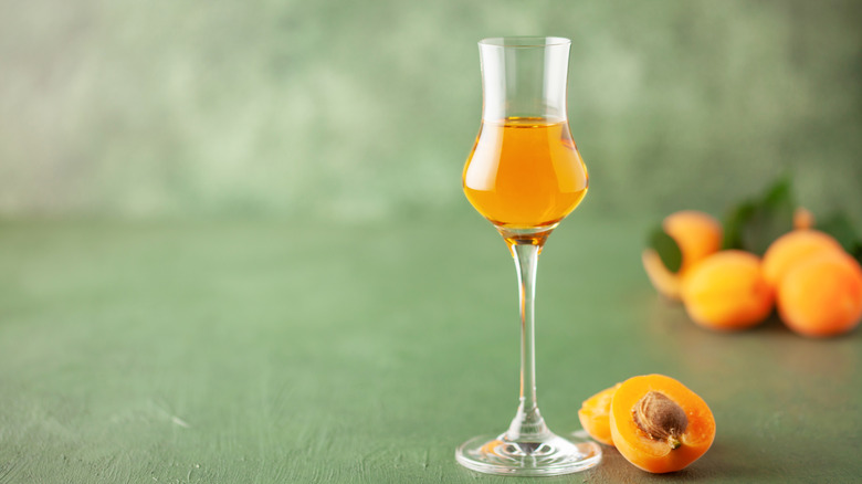 a glass of apricot brandy