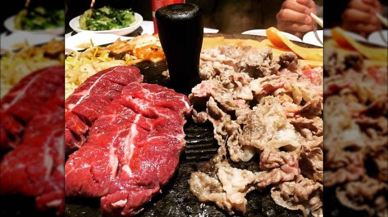 Cast Iron Pot assortment of meats